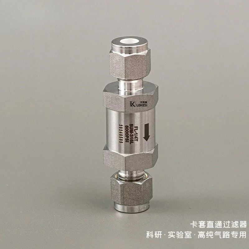 

316L Stainless Steel FL Series Double Card Sleeve Through Filter, Card Sleeve Type Gas High Pressure High Precision Filter Valve
