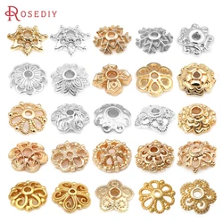 18K Gold Color Brass Flower Beads Caps High Quality Diy Jewelry Making Supplies Necklace Earrings Accessories for Women