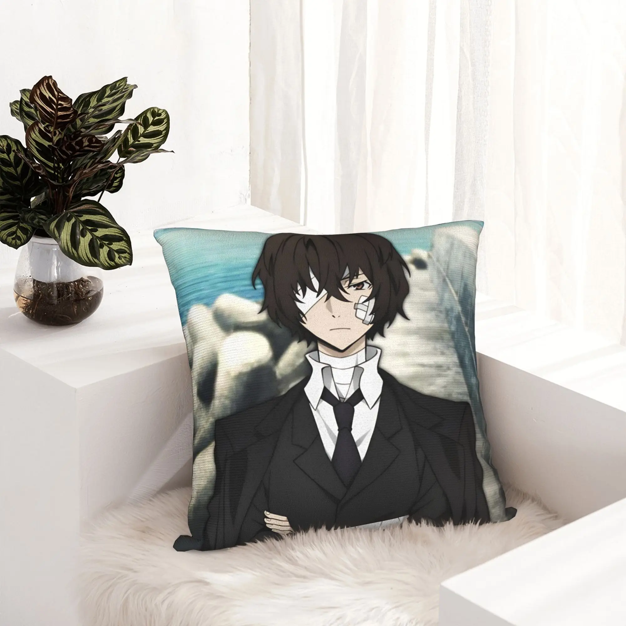 Dazai Bungo Stray Dogs Pillowcase Double-sided Printing Cushion Cover Decoration  Pillow Case Cover Bedroom Zipper 45X45cm