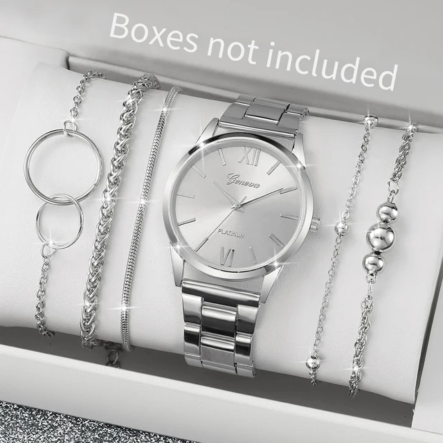 6 sztuk/zestaw moda Roma Dial damski zegarek kwarcowy srebrny pasek ze stopu kobiece zegarki na rękę zestaw bransoletek (bez pudełka)