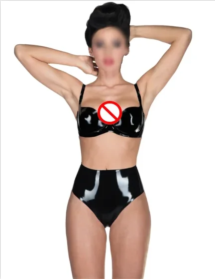 Natural Latex High Waist Underpants Fashion Women Black Latex Briefs Fetish Underwear Sexy Lady’s Panties Female Shorts Cosplay
