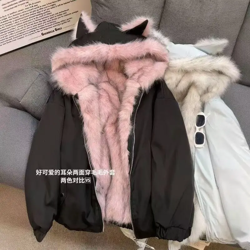 

Женская куртка-парка винтажного стиля, двусторонняя, для студенток, зимняя, новая, утепленная, на хлопковом наполнителе, пальто