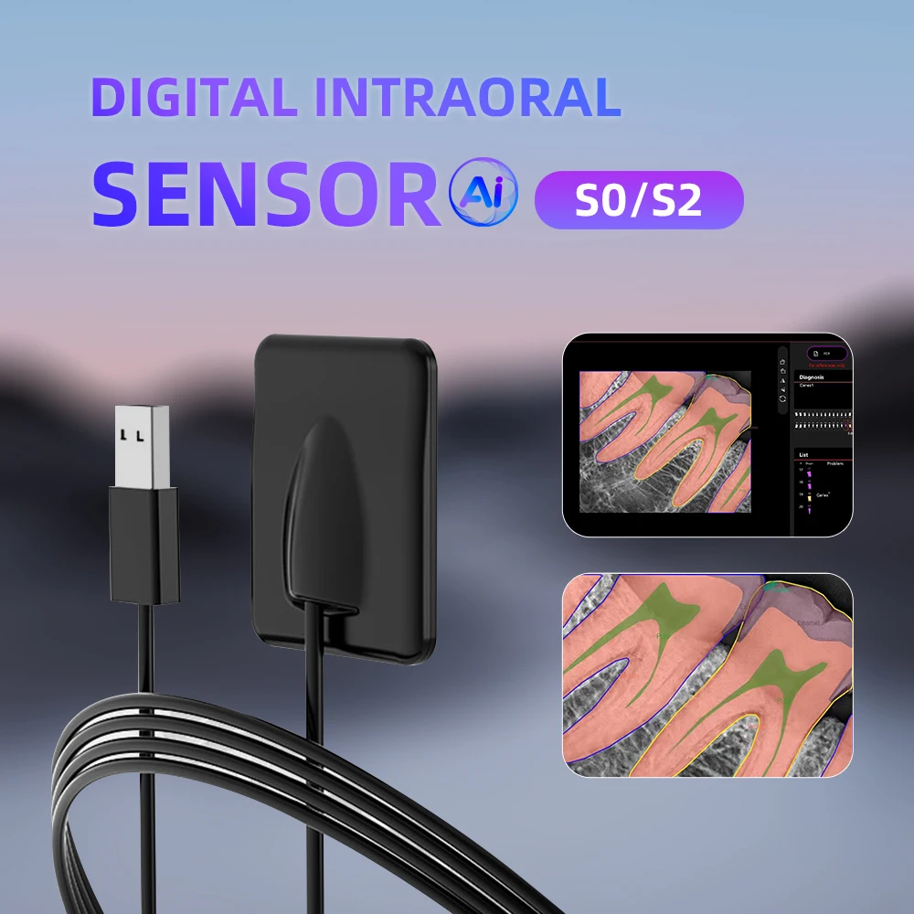 JINGT AI Dental X-ray Sensor HD Imaging Analysis 500000+ Exposure Cycles Shockproof Waterproof Intraoral Digital Radiography