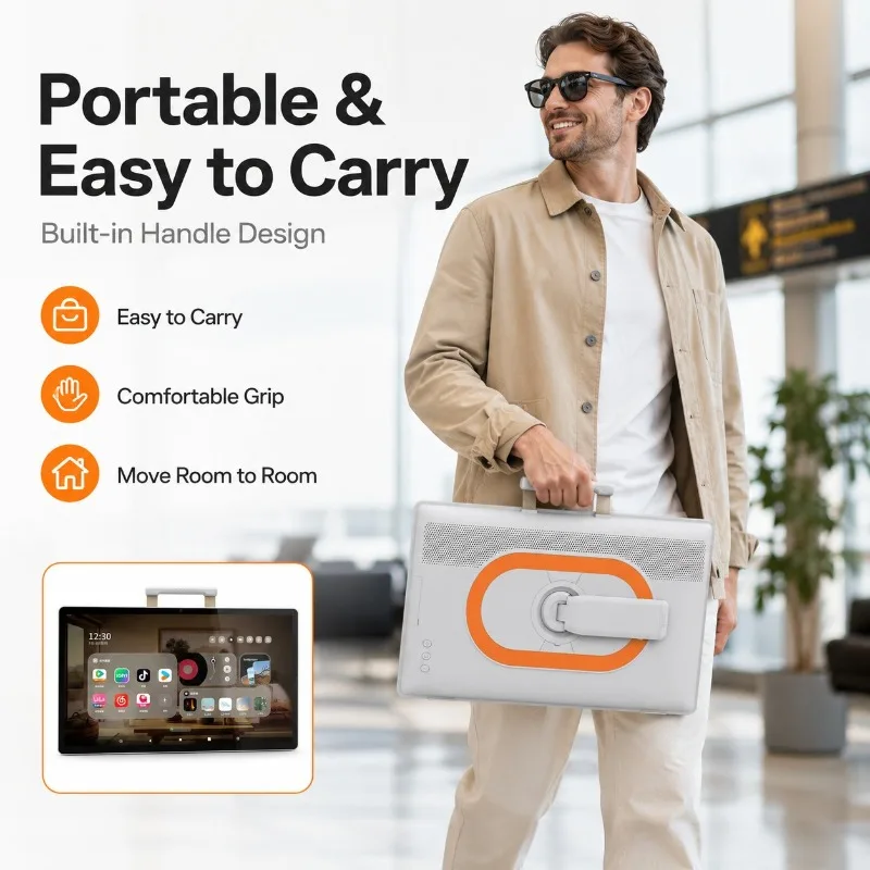 24 Inch Portable Handheld Touchscreen Tablet Desktop Smart Display, Portable Mobile TV