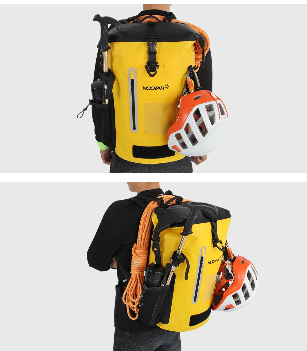 NOOYAH Waterproof Dry Bag IPX8 Roll-Top Closure Waterproof Backpack Fishing Bag Double Layer Rucksack Outdoor Sport Dry Backpack