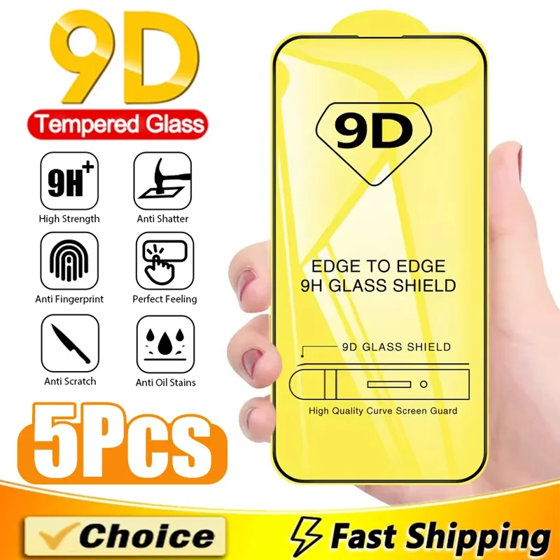 5Pcs 9D Full Cover … - image