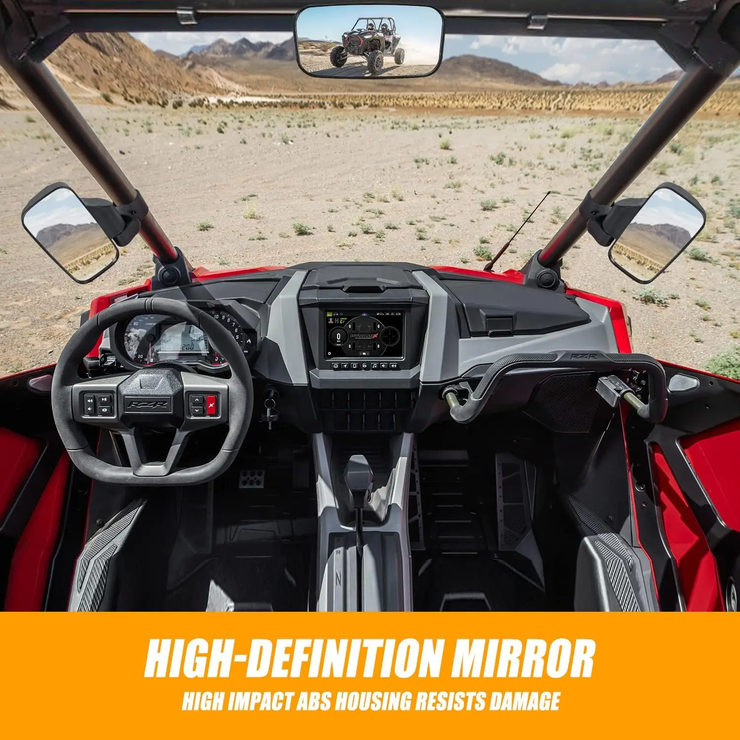 UTV 1.75" 2" Mirrors Side Rear View Mirrors For Polaris RZR, Kawasaki Mule Teryx, Honda Pioneer SXS, Yamaha YXZ Wolverine