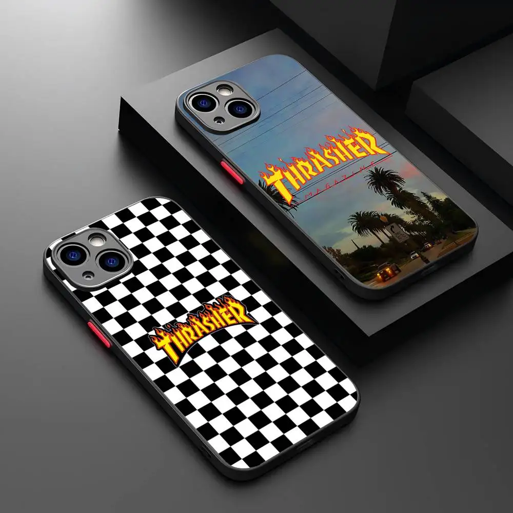 Чехол для телефона с логотипом T-ThrasherS для IPhone 13 12 X XS MAX Pro Max 16, 15, 11, 14 Pro Max, противоударный матовый чехол Чехол для телефона с логотипом T-ThrasherS для IPhone 13 12 X XS MAX Pro Max 16, 15, 11, 14 Pro Max, противоударный матовый чехол