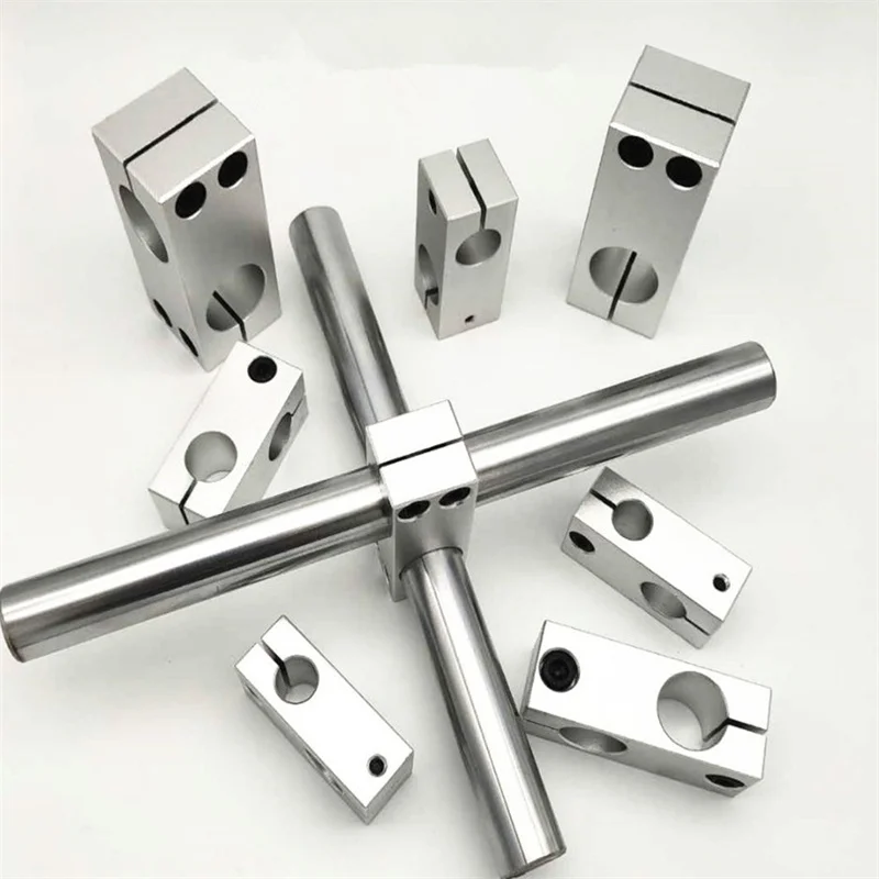 

Pillar fixing clamp vertical fixed diameter fastening aluminum alloy optical axis cross block steel pipe fixing bracket connecti