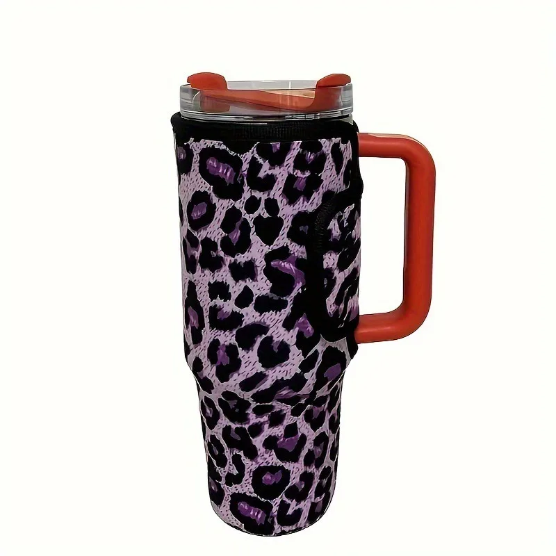 Fashion Insulated Cup Cover 40oz Waterproof Cup Sleeve Leopard Print Protect Bottle Covers for Traveling