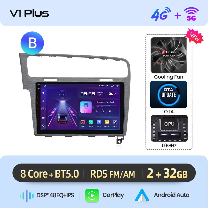 Junsun Draadloze Carplay Android Auto Autoradio Voor Vw Volkswagen Golf 7 2013-2017 Gps Multimedia 2 Din Systemen Stereo