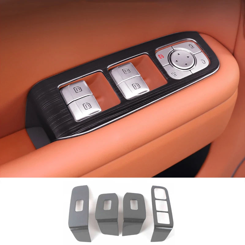 Carbon Fiber Car Window Lifter Switch Control Panel Cover Trims for Lixiang L7 L9 Li 2022 2023 2024 Accessories Auto Kit Protect