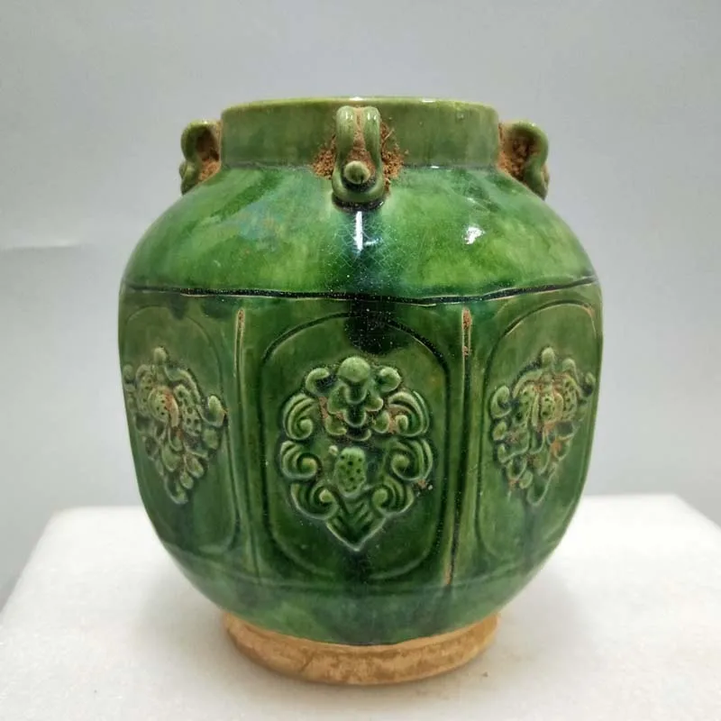 

Antique Old Han Dyansty green glaze six-sided pot porcelain decoration,collection&adornment