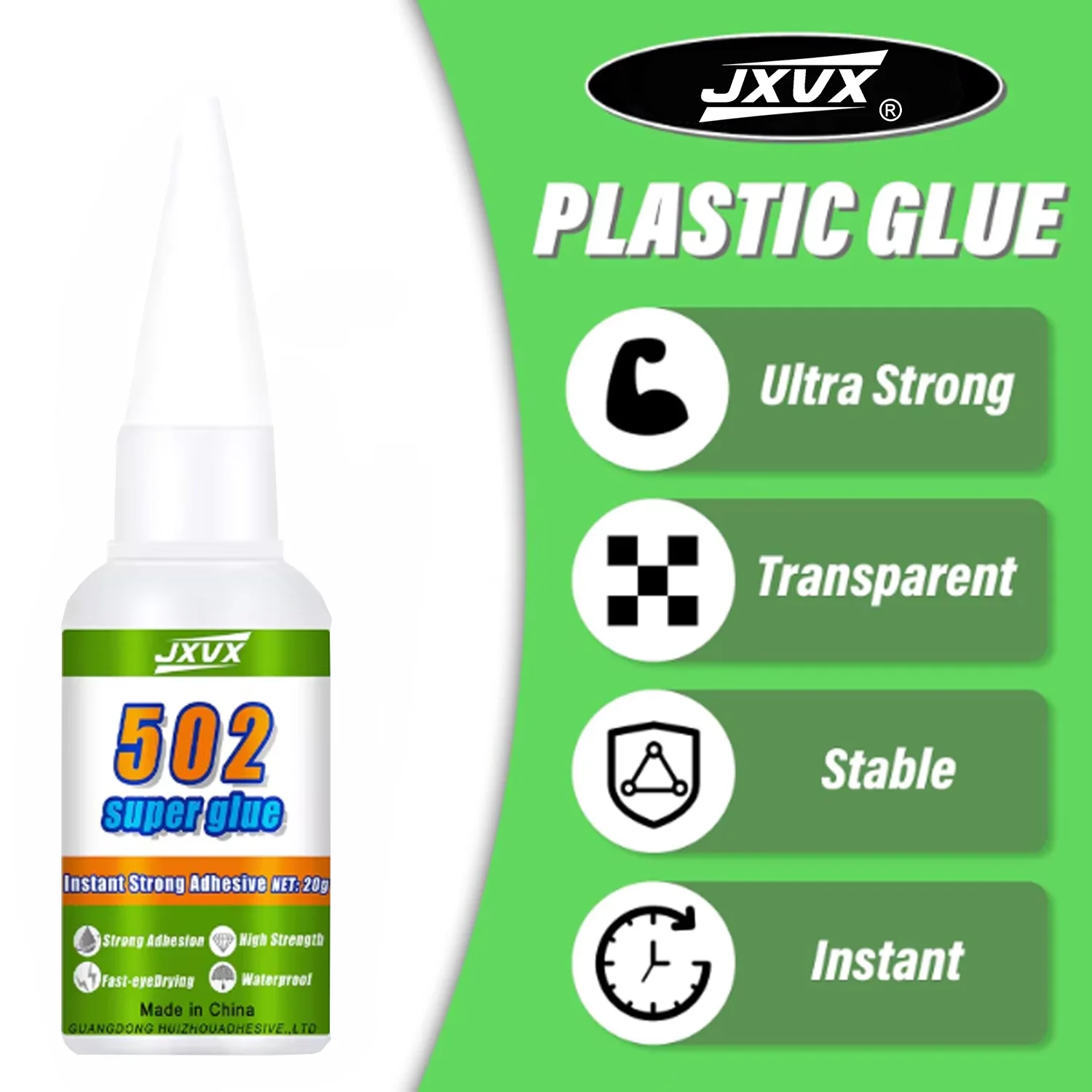 502 Super Strong Quick-Drying Adhesive, Professionally Used for Daily Repair of Toy Plastics, Is White, Transparent and Odorless