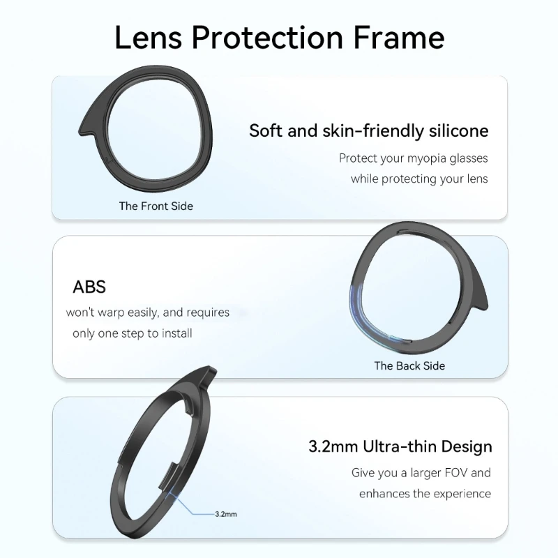 Glasses Spacer Protector for 3 Accessories Lens Protector Glasses Lens Insert Bumper Frame Antiscratch Rings