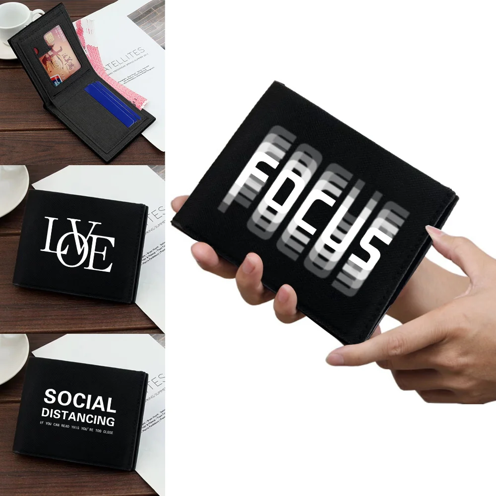 Casual Wallet Money Clip Storage Wallet Fashion Foldable Pocketbook Bank Card Storage Text Series Multi-Function Credit Case Bag