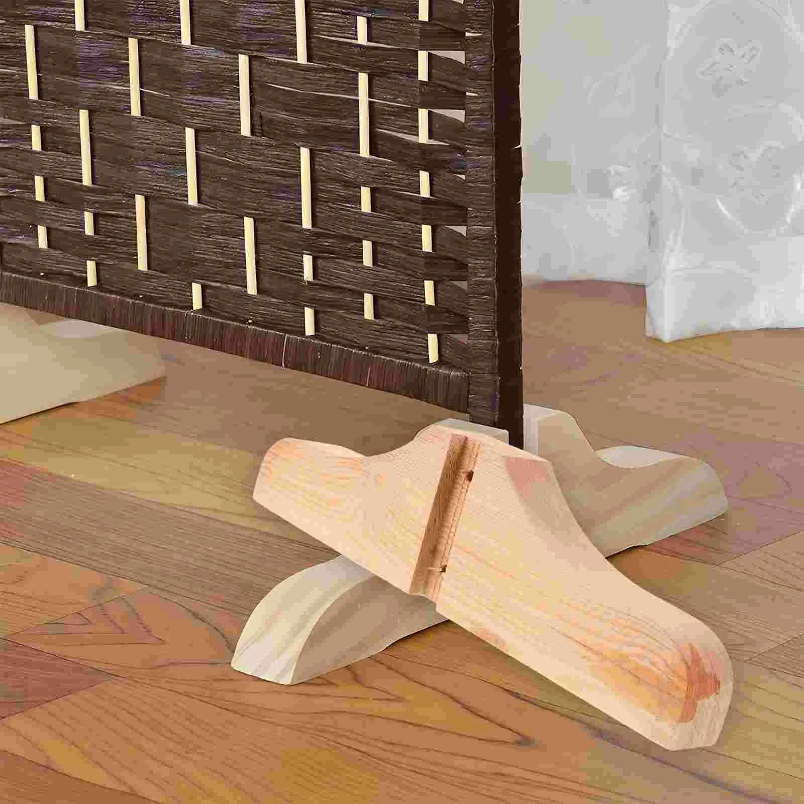 

2 Pcs Dividing Line Screen Bracket Office Braces Indoor Wooden Room Divider Stabilizer Feet
