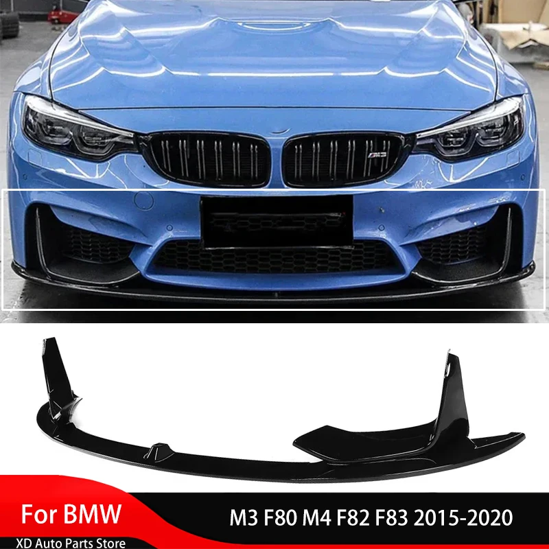 MP Style Front Bumper Lip Splitter+Side Splitter Coner for BMW M3 F80 M4 F82 F83 2015-2020 Front Shovel Surround Auto Parts