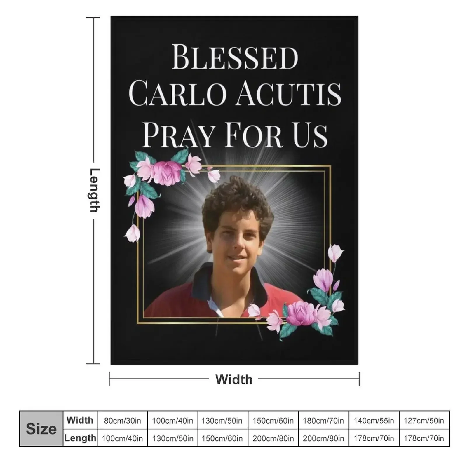 Blessed Carlo Acutis Pray For Us First Millenial Saint Servant of God Gift Throw Blanket