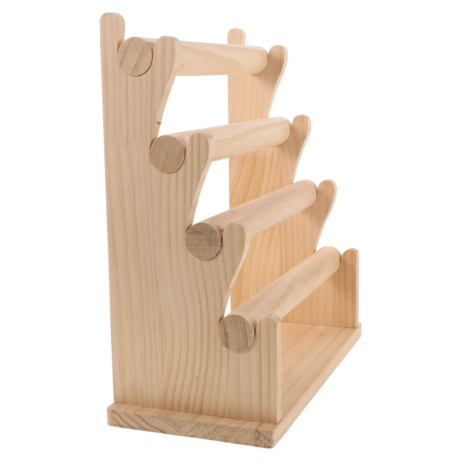 

4-Tier Wooden Bracelet Display Stand Natural Solid Wood Jewelry Organizer for Bracelets Watches Headbands Bangle Rack Showcase