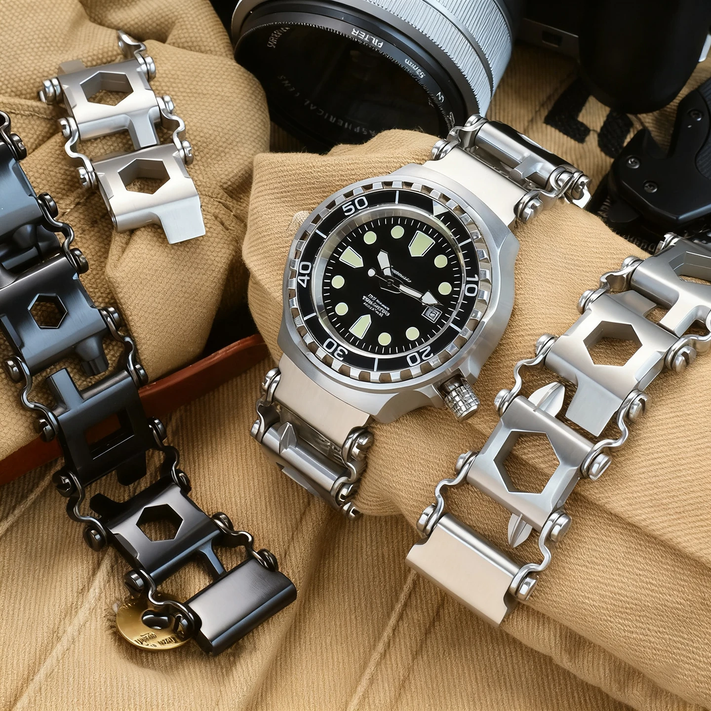 أداة متعددة الوظائف سوار فقي سوار الفولاذ المقاوم للصدأ الترباس سائق أدوات عدة ودية يمكن ارتداؤها الدراجة أداة خارجية متعددة المهام