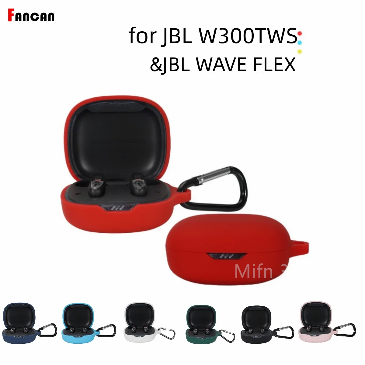 Case for JBL Wave 300 TWS True Wireless Bluetooth Earphones Cover With Hook Protect Case For JBL W300TWS Soft Cases Cover