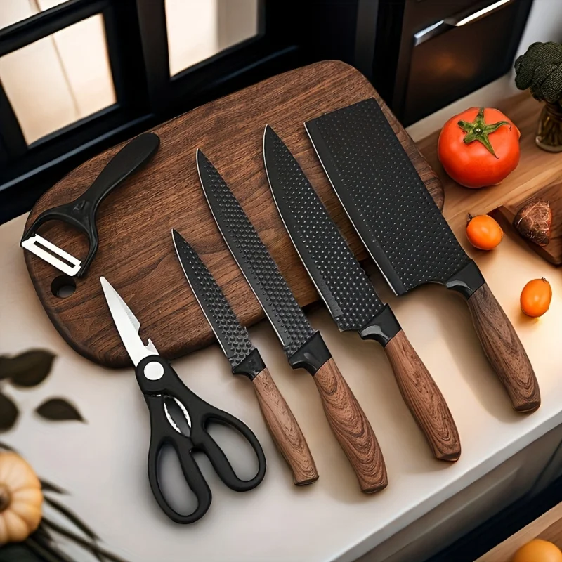 

6Pcs Stainless Steel Multi-Purpose Kitchen Knife Set, Essential Tools for Home and Restaurant Cooking for the Kitchen