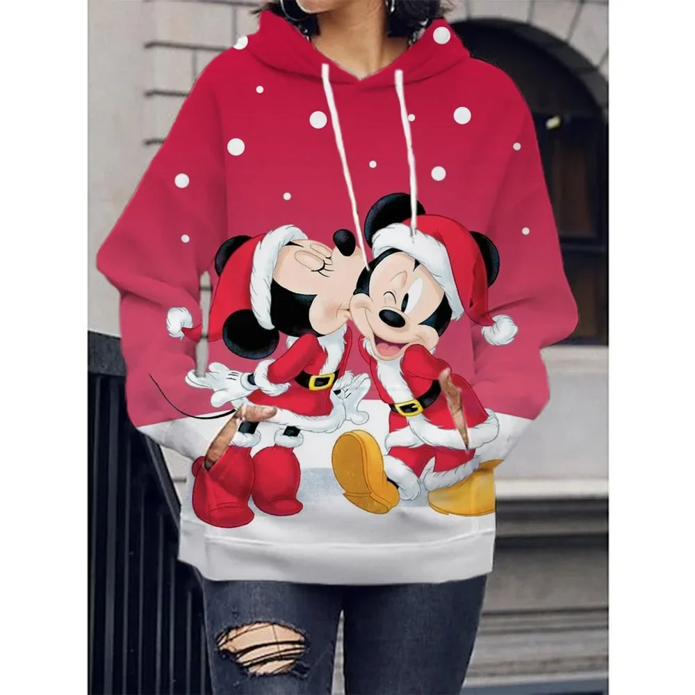 Fashion Autumn Winter Sweater Christmas Disney Mickey Mouse Printed Hoodie Sweater Adult Jacket Clothing Funny Jacket Hoodie