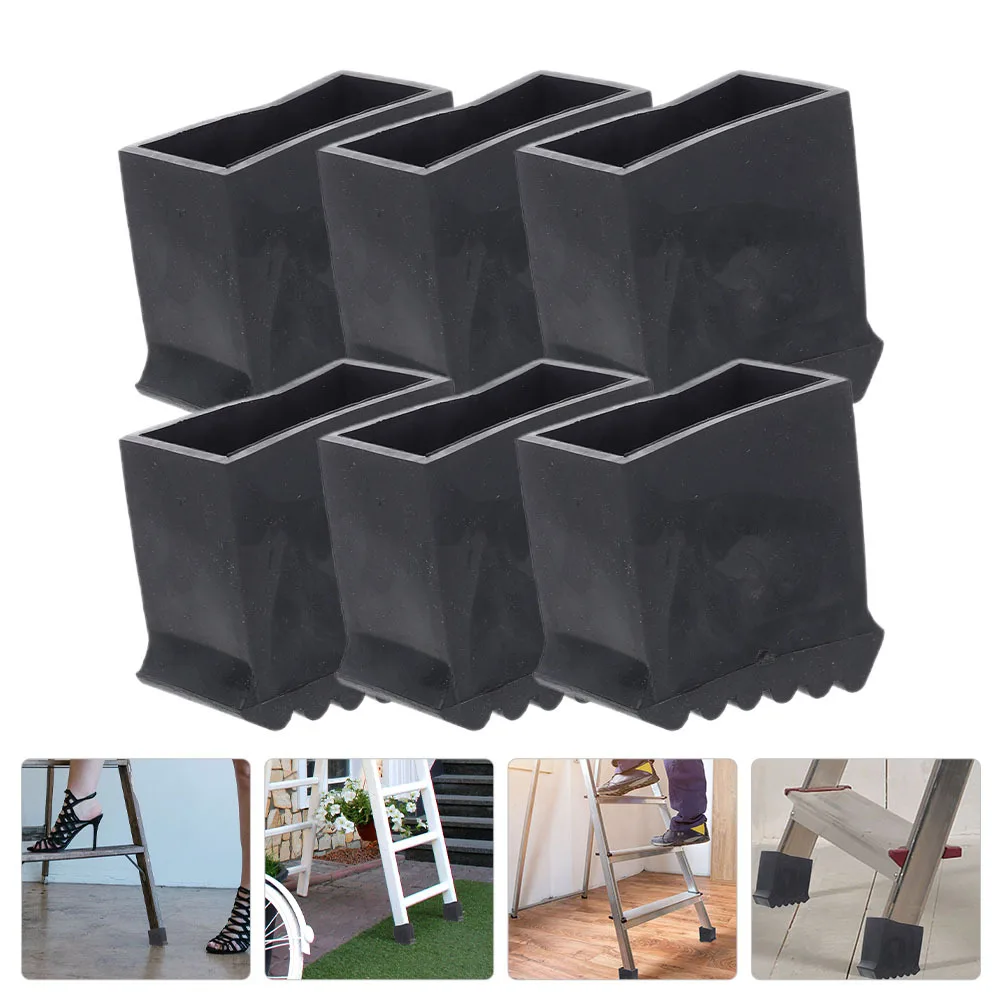 6Pcs Insulated Ladder Feet Covers Durable Rubber Non-Slip Ladder Foot Protector Replacement Mat for Home Construction