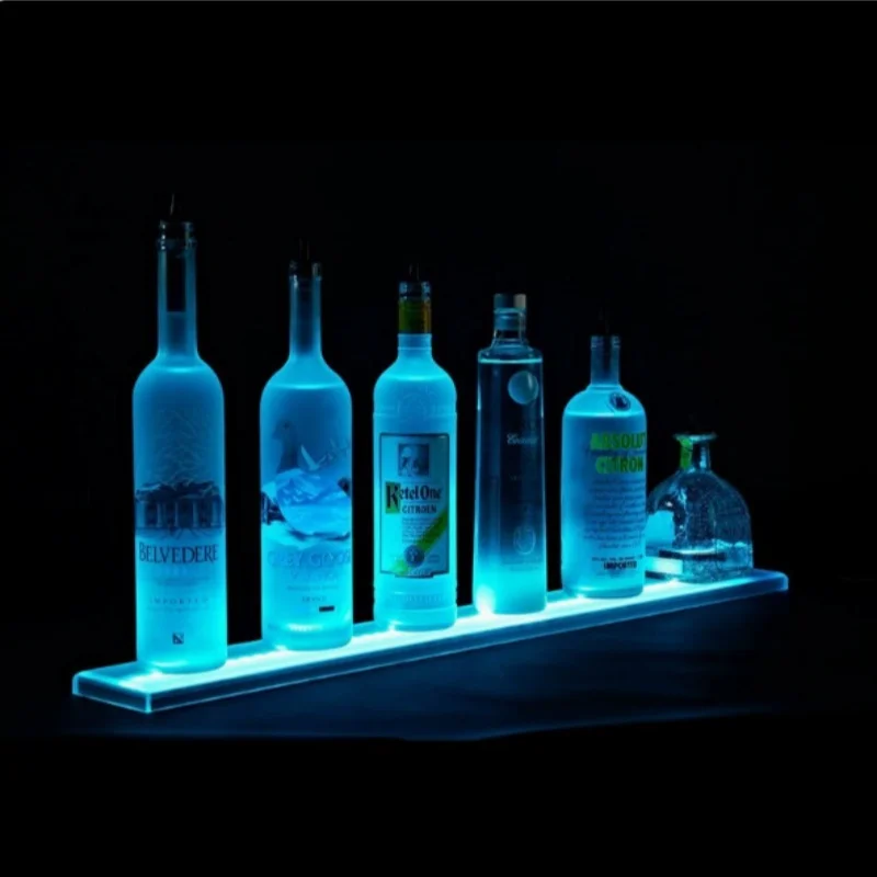 Acrylic Wine Rack LED Variable Lighting Display Stand Rectangle Creative Design Display Drinks Stand Simplicity Fashion Barware