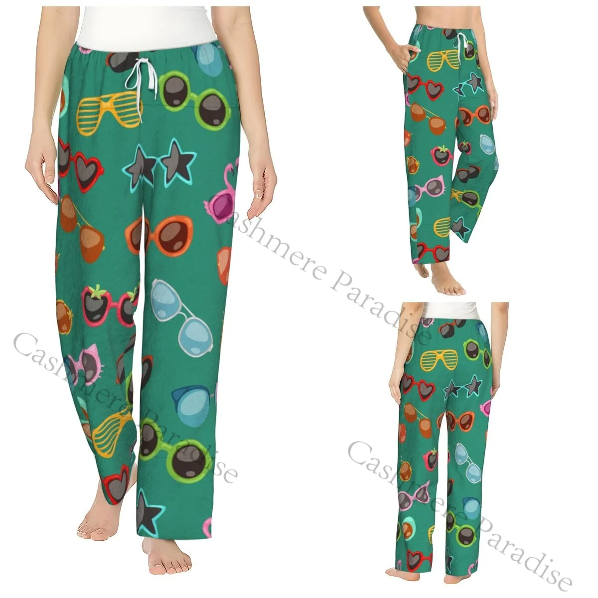 

Glasses Warm Women Pajama Pants Flannel Sleep Bottoms Soft Fleece Loungewear