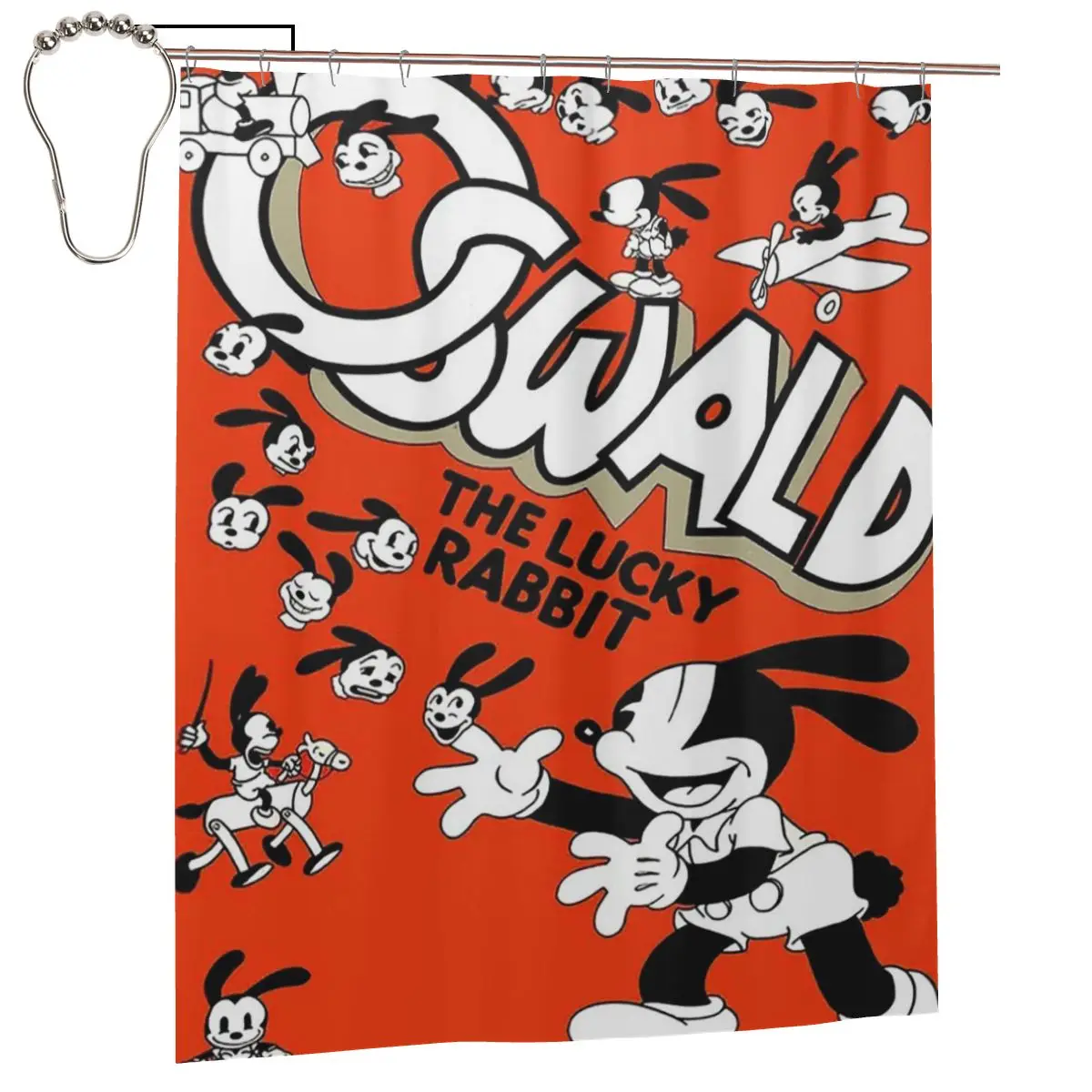 

Oswald Rabbit Shower Curtain Bathroom Polyester Waterproof Bath Curtains with Hooks