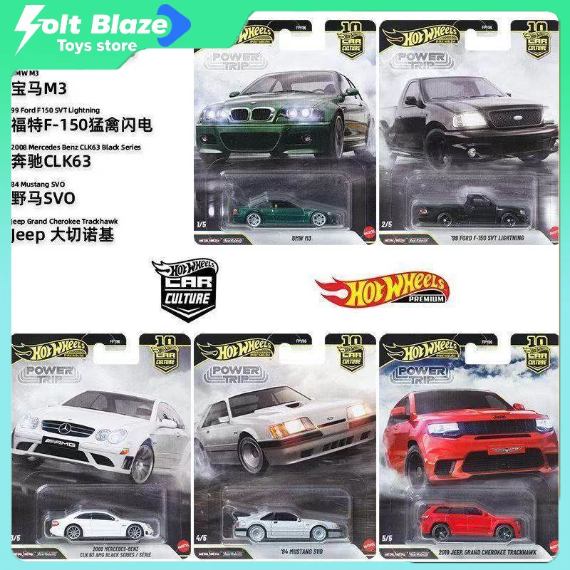 

Hot Wheels FPY86 Car Culture Series Chassis & Rubber Tires Power Trip Collection Car Model 1/64 Jeep Mustang BMW Cars Boy Gifts