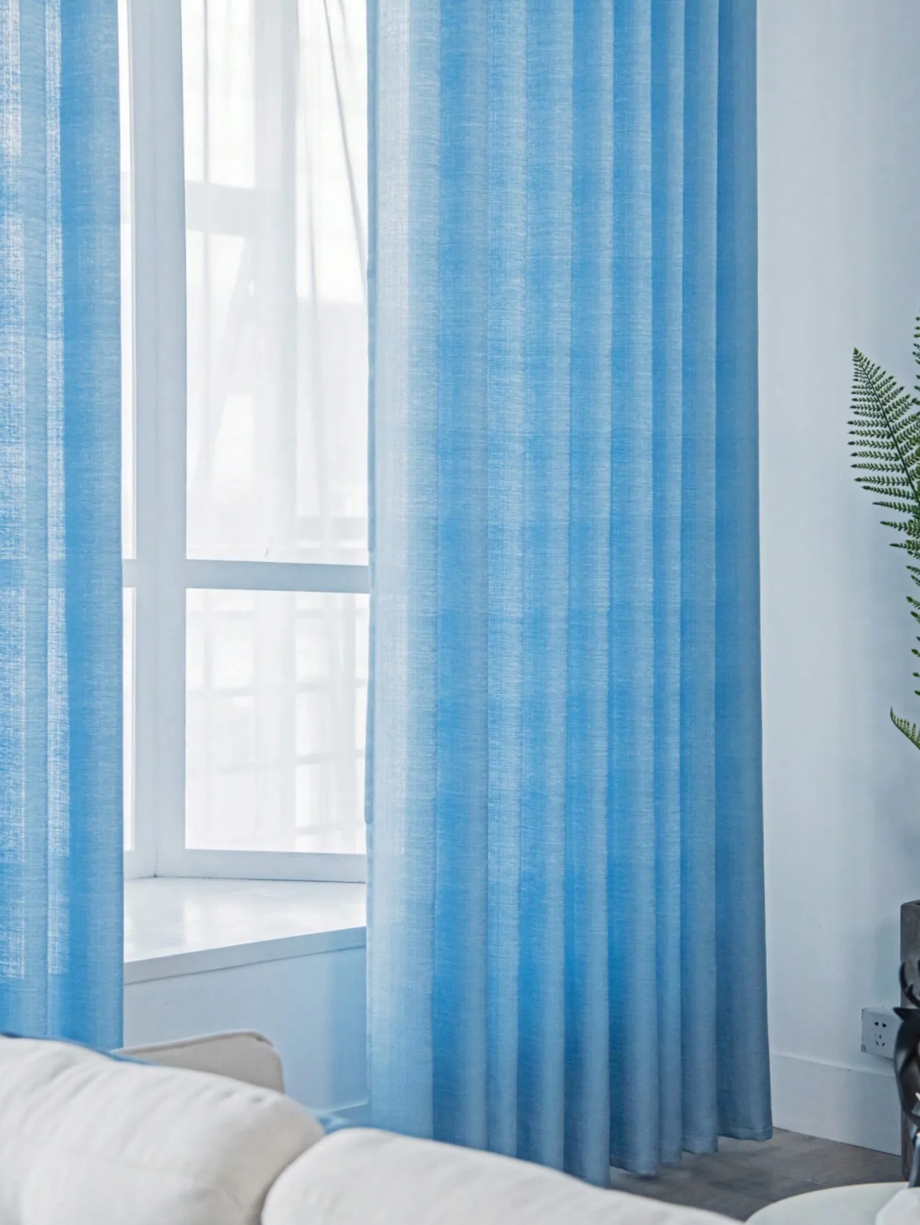 Textiles Solid Home Curtain Bluey and  Ruili Style  Window Curtains Polyester Sheer Curtains For The Living Room