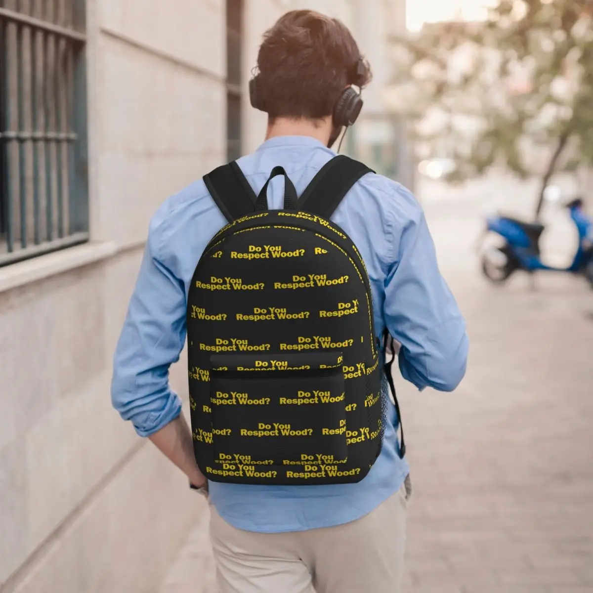 Do You Respect Wood Backpack Boys Girls BookBag Children School Bag Laptop Shoulder Bags for Men Women
