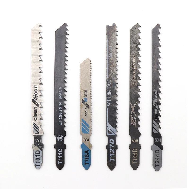 

5pcs/set Jig Saw Blade Set Metal Wood Assorted Blades Woodworking T101D/T127D/T144D/T244D/T118A/T111C Power Tool Saw Blade