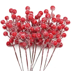 (10 pieces/pack) 22cm with Frost Berry Props Christmas Decorations Artificial Berry String DIY Decoration