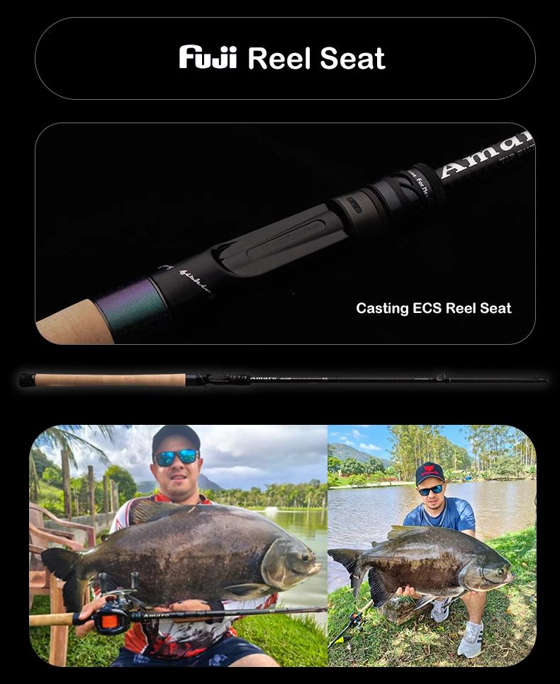 PURELURE Amaro Spinnrute für Bass, lange Wurfangelrute aus hochwertigem Carbon mit FUJI-Zubehör, Reise-Castingrute – Detail 9