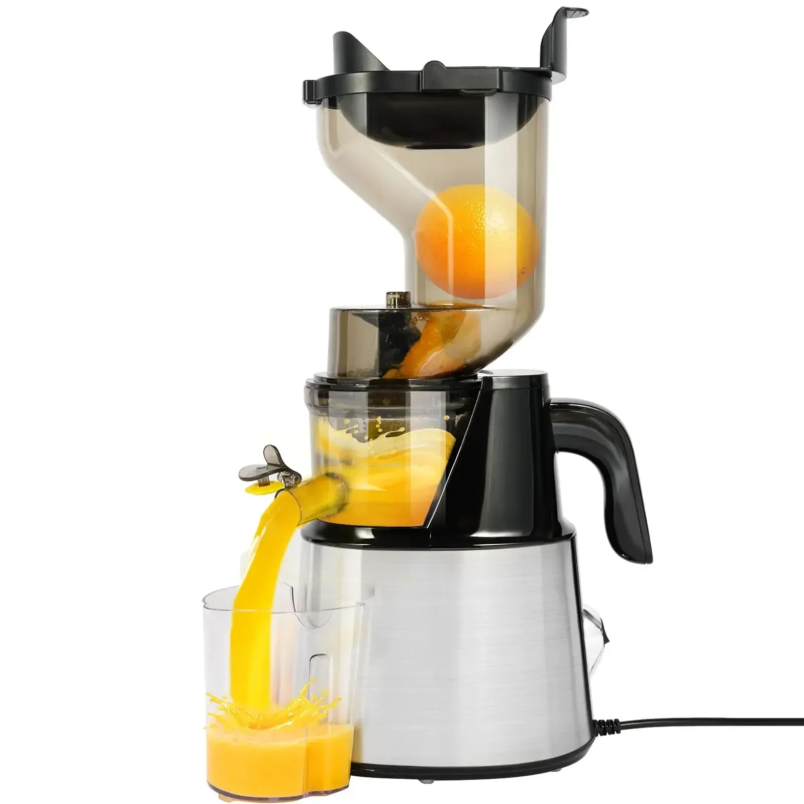 

OverTwice Cold Press Juicer Machines, 5 Inch(127mm) Slow Masticating Juicer with Large Feed Chute, 250W Electric Juicer Machines