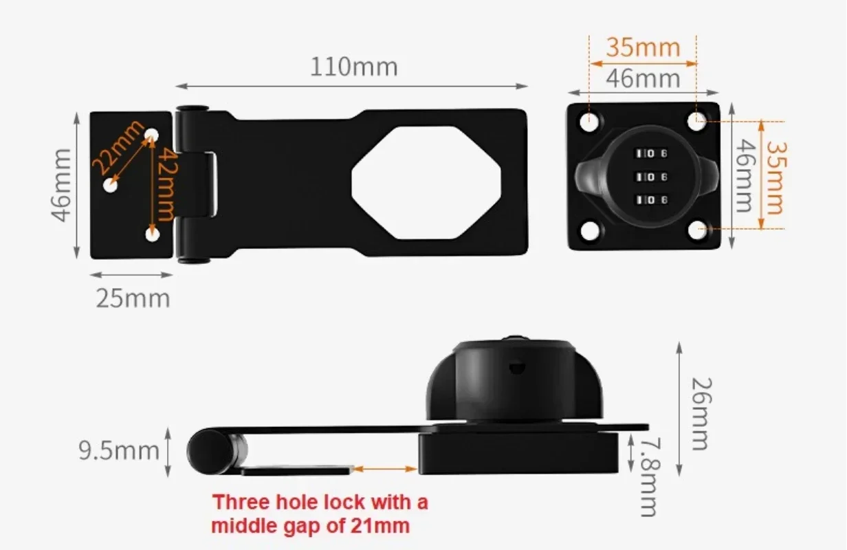 Cabinet Door Combination Lock Password Unlock Lock Burglar Double Opening Digital Code Locks for Drawer Refrigerator File Locker