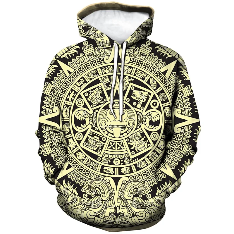 Popular Men's Mexico Aztec Hoodie Ancient Totems Mexican 3d Printed Sweatshirt Long Sleeve Spring Autumn Street Women Hoodies