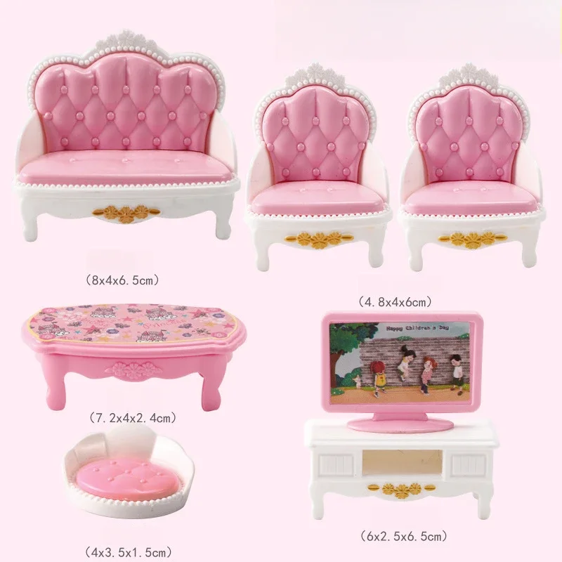 ขายร้อนน่ารัก Kawaii สีชมพู Miniature Dollhouse เฟอร์นิเจอร์อุปกรณ์เสริมของเล่นเด็กครัวทําอาหารกิจกรรมสําหรับสาวของขวัญ