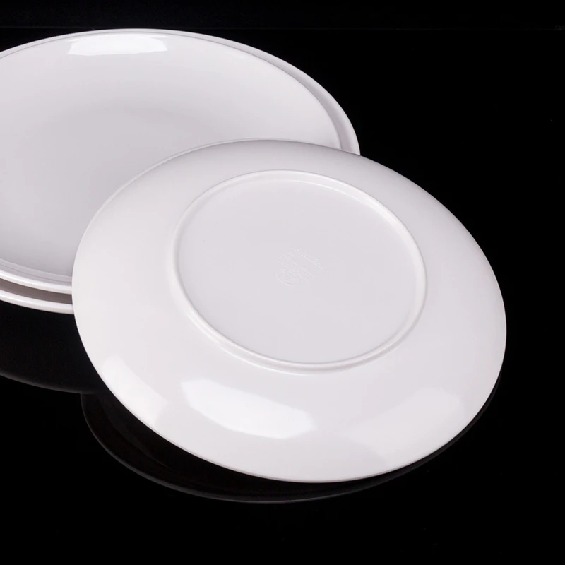 8-14 Inch Round White Melamine Dinner Plate Hotel Western Steak Trays Dessert Bone TablewareDishes Plastic Imitation Porcelain