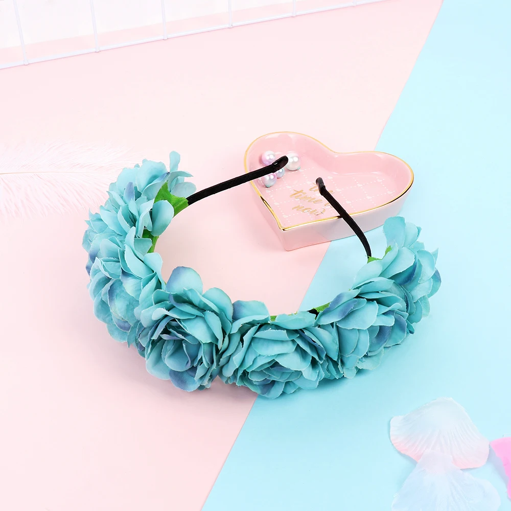 1Pc Bohemia Flower Head Hoop Women Girl Bride Flower Headband Beach Headdresses Bridesmaids Wedding Party Show Hair Accessories