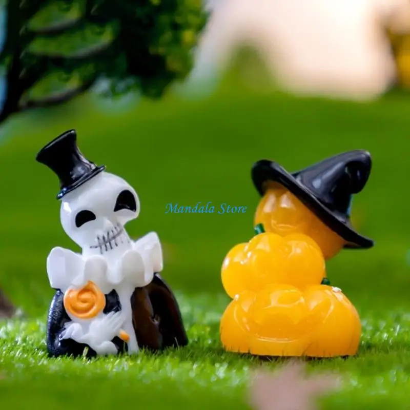 

U2JC 10Pcs Miniature Halloween Themed Decorative Ornaments for Home and Event Styling