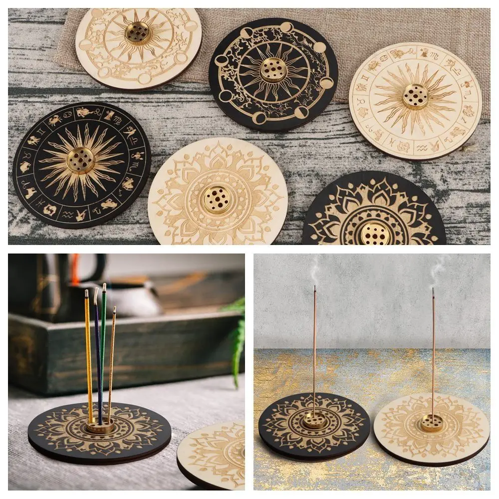 New Wood Incenses Holder 10cm with 9 Different Holes Incense Stick Holder Room Fragrance Accessories Aroma Stand Home Supplies - view 4