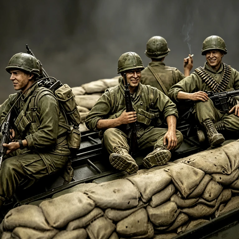 1/35 Resin soldiers need to assemble and color four soldiers (excluding scenes)  A-2349