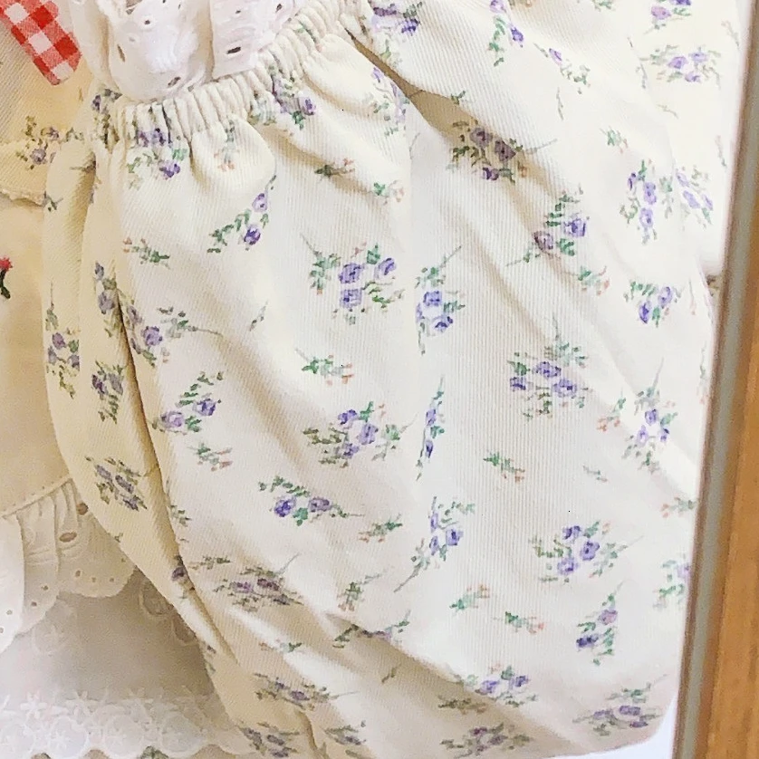 Autumn Sweet Corduroy Patchwork Lace Kawaii Long Dress Women Vintage Retro Chic Cottagecore Goblincore Lolita Evening Midi Dress