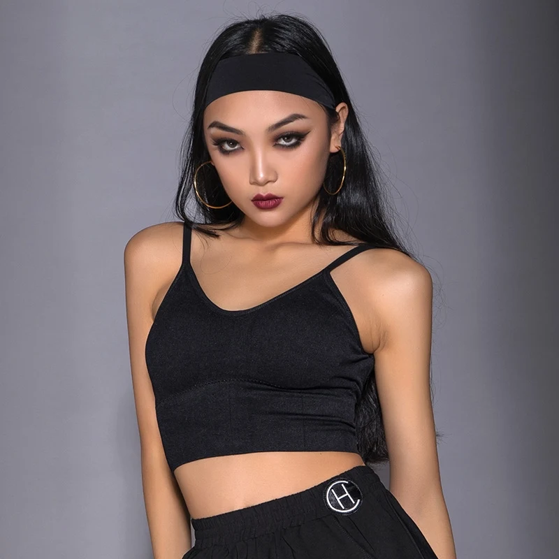 

2025 Latin Dance Tops For Women Sexy Sling Vest Adult Female Chacha Rumba Tango Dress Modern Latin Dance Practice Wear