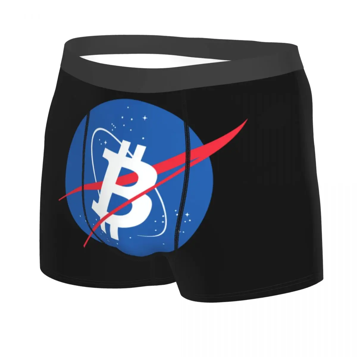 Custom Bitcoin Space Moon Boxers Shorts Men BTC Crypto Coins Briefs Underwear Novelty Underpants image 2